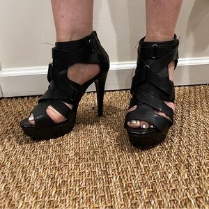 Zara Black Strappy High Heels
